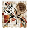 thumbnail image 4 of Ambesonne Boho Shower Curtain, Oriental Autumn Mandala Flower, 69"Wx75"L, Beige Orange Laurel Green, 4 of 4