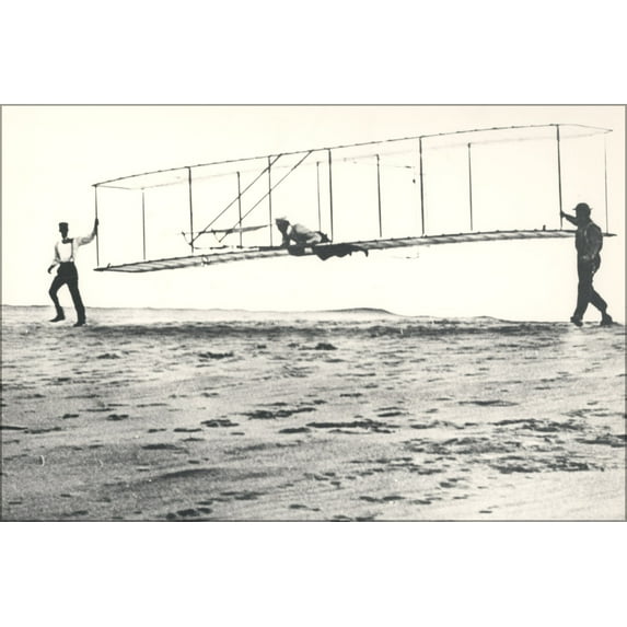 24"x36" Gallery Poster, Wright brothers third glider, Kill Devil Hills North Carolina 1902