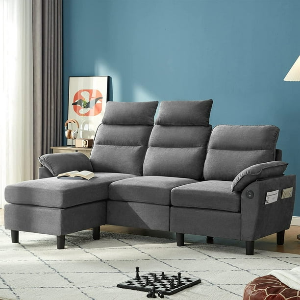 LINSY HOME Small Sectional Sofa, L Shape Modern Sofa Couch Set with