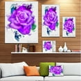 thumbnail image 3 of Aquarelle de Rose Violette Faite à la Main - Impression d'Art Floral sur Toile, 3 of 4