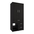 thumbnail image 2 of JERFIT Black Modern Armoire Wardrobe with Double Doors, Shelves & Hanging Rod for Bedroom Closet Storage, 2 of 8