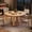 Natural, variant on 47 Inch Modern Farmhouse Round Dining Table for 4-6, Sturdy Cross Base Space-Saving Table for Kitchen & Dining Room