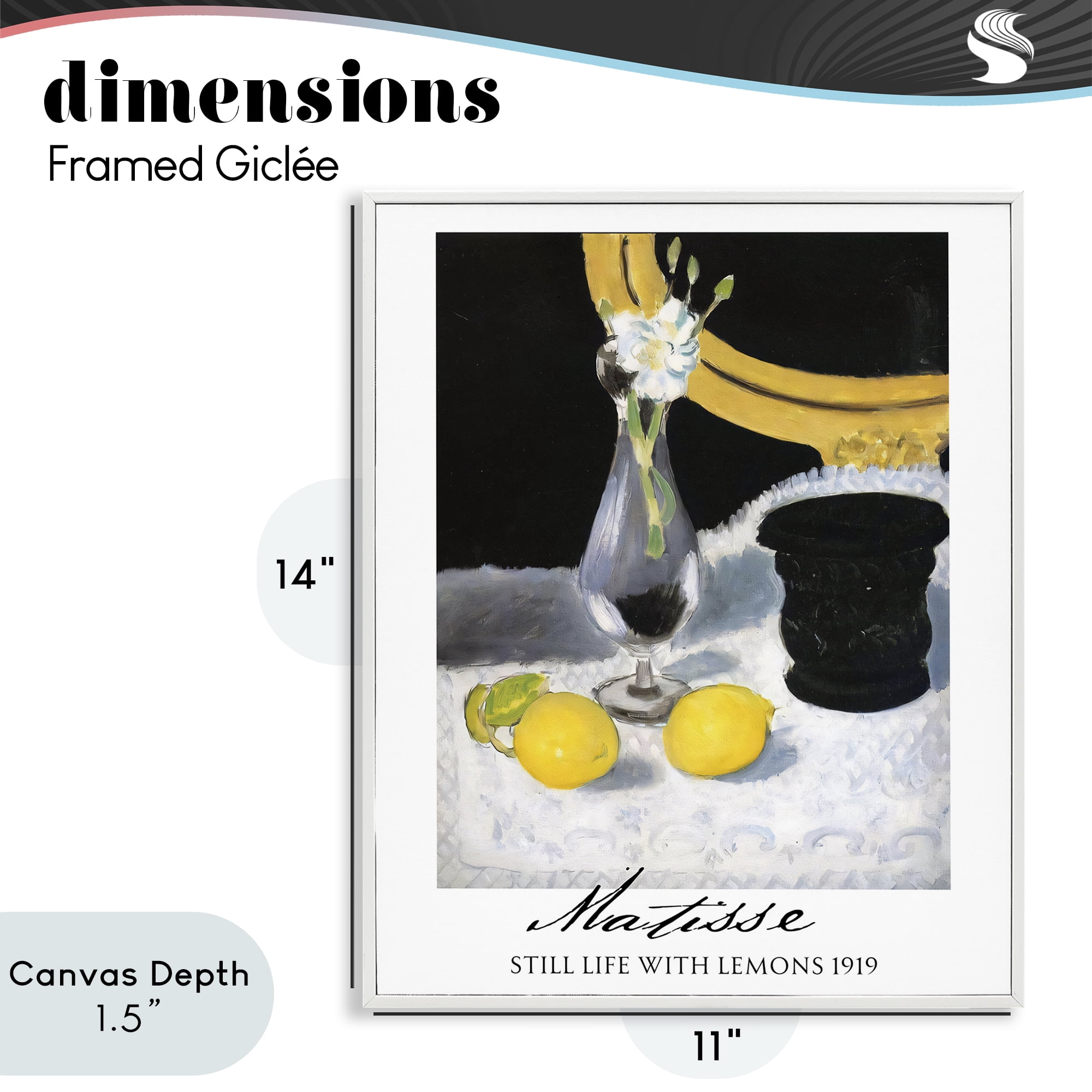 Stupell Industries Matisse Still Life Lemons White Framed Giclee Art, design by Vintage Hustle