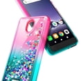 thumbnail image 5 of Nagebee Case for Alcatel TCL A1 (4G LTE, A501DL) / Alcatel Insight (5005R) with Tempered Glass Screen Protector (Full Coverage), Glitter Liquid Floating Waterfall Durable Girls Cute Case (Pink/Aqua), 5 of 5