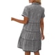 thumbnail image 4 of VISgogo Vestido de mezclilla de verano para mujer, solapa de color sólido Botones de manga corta Casual de una pieza para damas, S / M / L / XL VISgogo  moda, 4 of 9