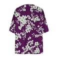 thumbnail image 4 of lcziwo Todays Sale, Ladies Plus Size Summer Work Clothes Kimono 2025 Floral Print Puff Sleeve Cardigans Loose Cover Up Chiffon Cardigan Casual Blouse Tops Purple XL, 4 of 6