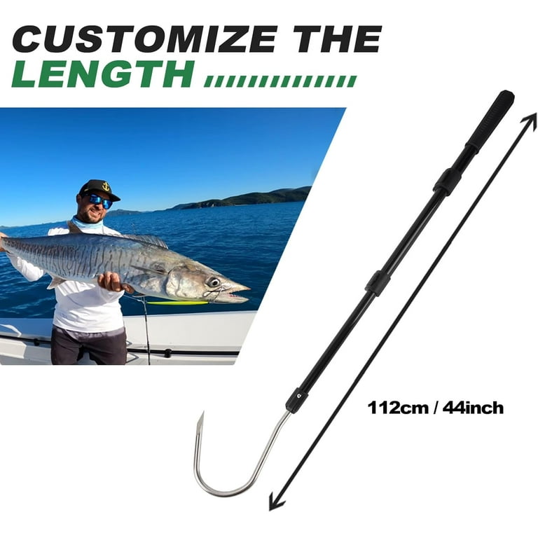 deep sea fishing hooks with pole Catfish Pro Value Pack 5/0 Hooks Foam Grips Fishing Gaff Spear Hook Stick