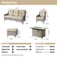 thumbnail image 2 of Vcatnet 6 Pieces Outdoor Patio Furniture All Weather Wicker High-Back Conversation Set with Fire Pit Table and Ottoman,Beige, 2 of 9