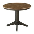 thumbnail image 3 of 30" Round Top Solid Wood Pedestal Table in Hickory/Washed Coal - Dining Height, 3 of 12