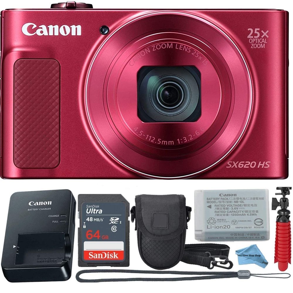 Canon Powershot SX620 (Red) Point & Shoot Digital Camera + Accessory