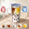 thumbnail image 6 of 20oz Farm Chicken Tumbler with Handle Insulated Travel Mug Adorable Birthday Christmas Gift for Chicken Enthusiasts Women Men Fits Car Cup Holders Comfortable Grip Splash Resistant Lid Daily Commutes, 6 of 6