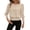 Beige, variant on Ussuma Elastic Waist Long Sleeve Pullover Blouse for Women Crew Neck Solid Color Stylish Vintage Fashionable Women Shirts leisure Comfortable Valentine's day Date Vacation XL Gray
