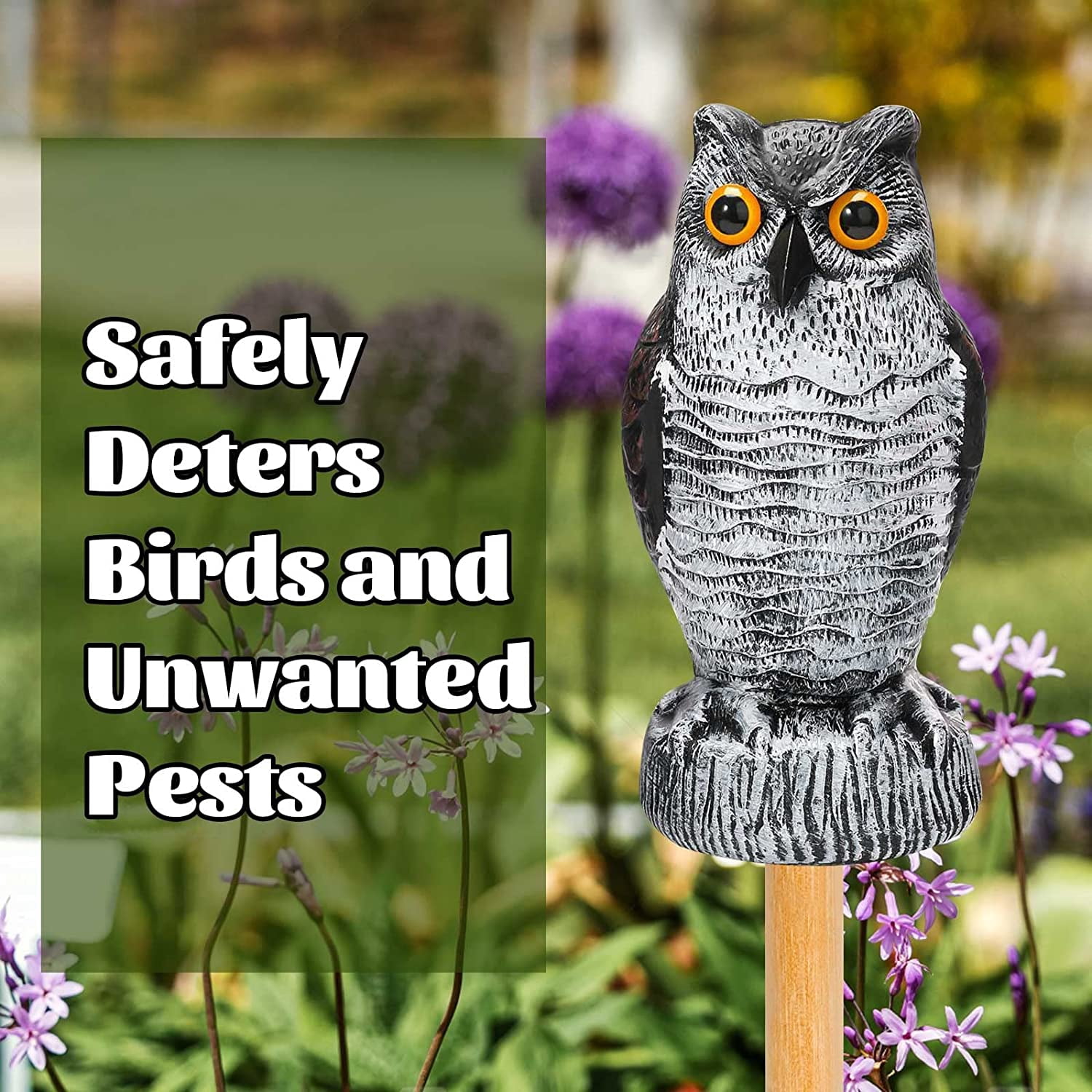 JYPS 3 Pack Fairy Garden Accessories, Fairy Garden Kit, Figurines Fairy Garden Supplies Owl Decoy to Scare Birds Away, Fake Owl Scarecrows, Pigeon Deterrent, Plastic Owl Statue for Outdoor Garden Yard