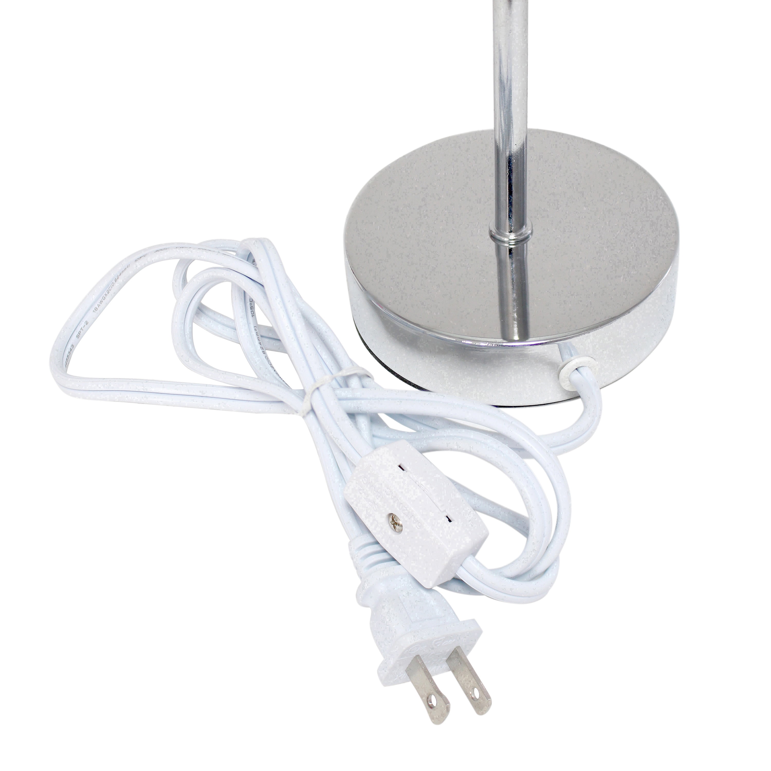 Creekwood Home 11.81" Chrome 2 Pack Petite Metal Stick Table Lamp Set, Black Shades