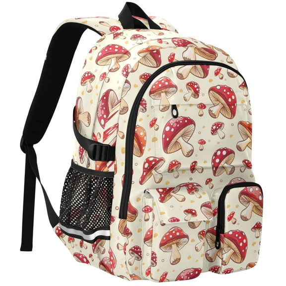 ALAZA Cartoon Mushrooms Print Student Backpack School Bookbag Large Laptop Daypack Travel Bag