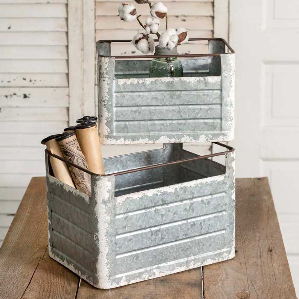 Set of Two Dairy Crates