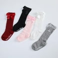 thumbnail image 5 of BULLPIANO Baby Knee High Socks with Bow Toddlers Bow Stockings Infants Long Socks Boys Toddlers Socks Uniform Socks Thick Winter Socks with Grips, 5 of 6