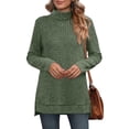 thumbnail image 4 of RYDCOT Fall Winter Tops for Women Tunic Tops Turtleneck Long Sleeve Side Split High Low Lightweight Sweaters Knit Tops for Women Basic Shirts Clearance, 4 of 8