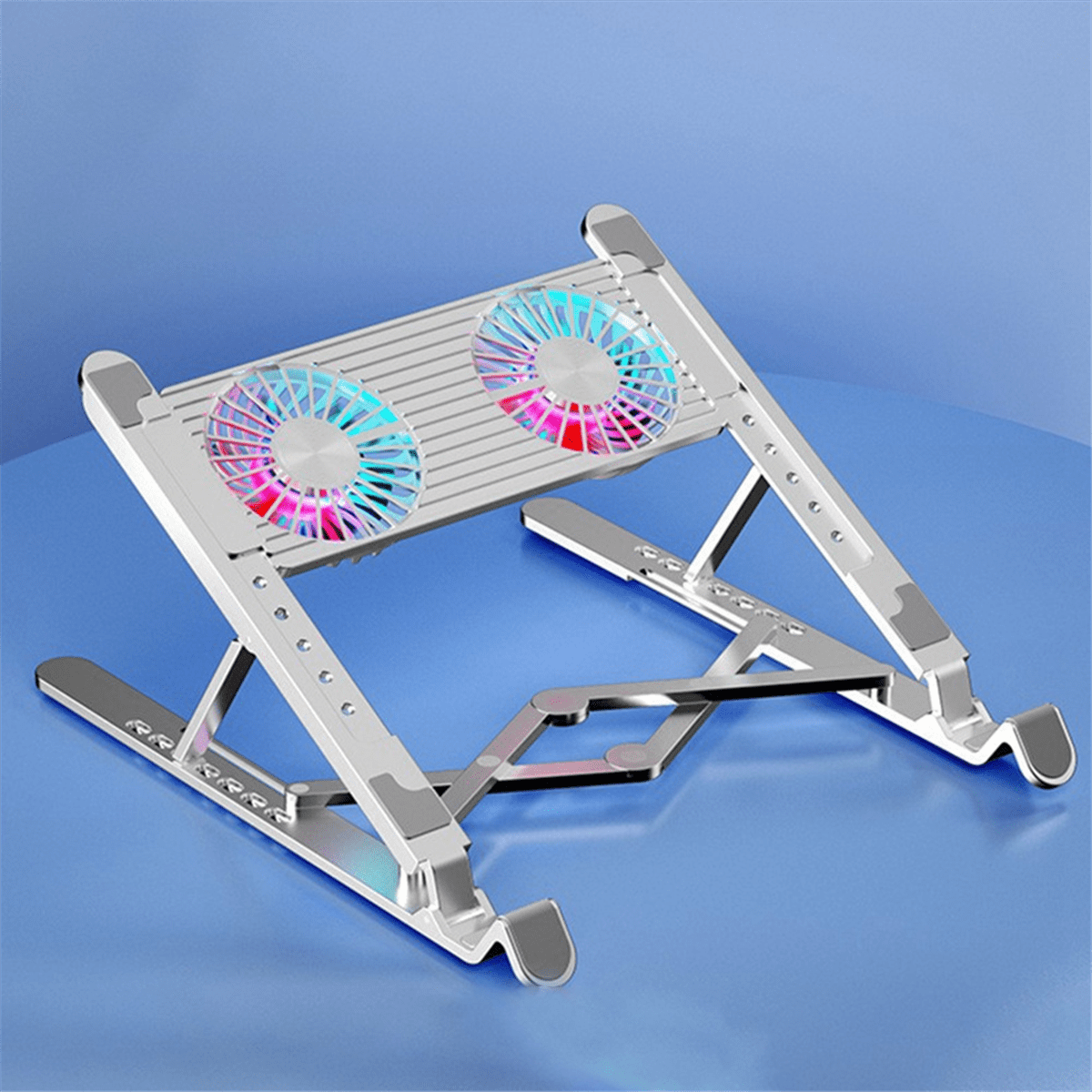 Adjustable Laptop Cooler Base Stand Cooling Fan Pad Folding Aluminum Notebook Support with Cooler Portable