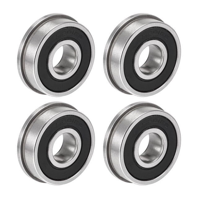 Unique Bargains F6201-2RS 12x32x10mm Double Scellé Roulements à Billes à Bride en Acier Chromé 4 Pack