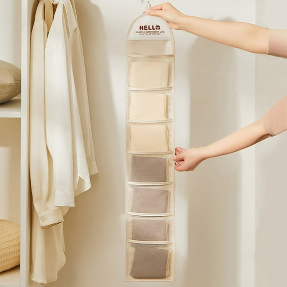 ievspot Wall-mounted Storage Bag Hairpins Socks Underwear Storage Pouch Home Dorm Back of The Door Hanging Organizer
