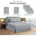 thumbnail image 3 of CGK Linens 6-Piece Extra Deep Pocket Sheet Set With Extra Matching Pillowcases - Queen Size Bed Sheets Fits 18"-24" Mattresses, Steel Blue, 3 of 7