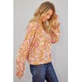 thumbnail image 2 of ABPHQTO Blusa de mujer floral con escote en V dividido amarillo, 2 of 5