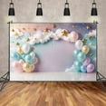 thumbnail image 2 of Gold Pink Balloon Arch Backdrops Child First One Birthday Photocall Background Photography Star Cloud Studio Photo Props, 2 of 8