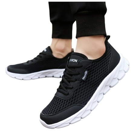 

Chnzic Men Summer Lightweight Breathable Mesh Shoes Running Shoes Mesh Shoes Lace Up Large Size Casual Sneakers