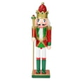 thumbnail image 5 of Wooden Nutcracker Christmas Nutcracker Figurines Handpainted 30cm Tall Nutcracker Soldier Figures for Christmas Collectibles Red Green, 5 of 8