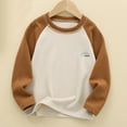 thumbnail image 3 of Cethrio Boys Thermal Tops, Cotton Long Sleeve Crewneck Soft Boys Blouses Undershirts Brown Size 10-12, 3 of 4