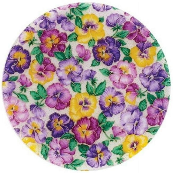Andreas JO-14 Pansies Round Silicone MatJar Opener - Pack of 3 trivets