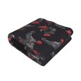 thumbnail image 3 of Throw Blanket for Couch Sofa and Bed, Black Roosters Soft Plush Throw Blanket, Fuzzy Cuteness Comfy Warm Washable Flannel Blanket Throws for All Season, 3 of 8