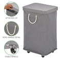 thumbnail image 3 of mDesign Large Polyester Rolling Laundry Hamper - Wheels, Lid, Handles, Dark Gray, 3 of 6