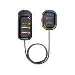 66W Multi Port Car Charger With Led Light, Fast Charging Usb And Type C Adapter For Front And Rear Seats, 5.3X3.9X1.4 Inches, 0.21 Lb Weight