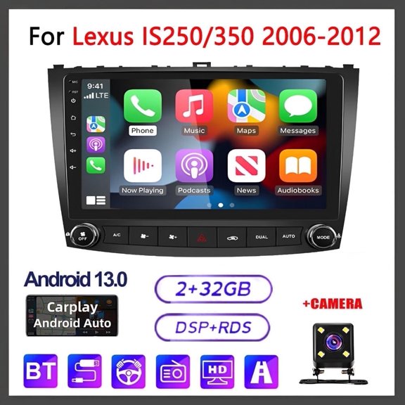 Guwzn Car Stereo Radio for Lexus IS250 IS350 2006-2012 8.4" Touchscreen 2 32G Vehicle GPS Navigation Wireless CarPlay Android Auto
