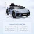 thumbnail image 2 of EastVita 12V Kids Ride on Car Licensed Corvette Battery Powered Car Toddles Electric Sports Car Toy with Remote Control, Visual Dashboard, LED Lights, Music, Gifts, 2 of 7