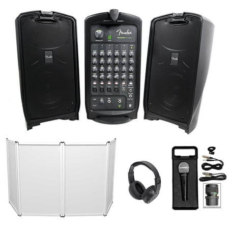 FENDER PASSPORT EVENT 8" Bluetooth PA DJ Speakers w/Mixer+Facade+Mic+Headphones