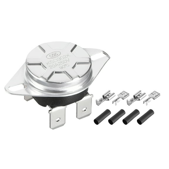 Uxcell KSD302T Thermostat Temperature Control 90°C 20A N.C 6.3mm Pin Manual Reset