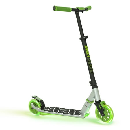 Neon Flash Kids Scooter with LED Lights Green Light Up Deck &