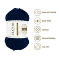 thumbnail image 2 of Crafted by Catherine Plush Chenille Yarn for Knitting, Crocheting and Amigurumi - 2 Pack (8.8 oz / 250g, 152 yards each skein), Navy, Gauge 6 Super Bulky, 2 of 6