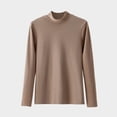 thumbnail image 2 of biudgviw Womens Undershirts Crew Neck Long Sleeve Thermal Baselayer Solid Color Loose Fit Comfortable Tops for Fall Winter, 2 of 3