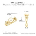 thumbnail image 5 of Rosec Jewels Nature Inspired Floral Ring - Freshwater Pearl Solitaire Ring with Diamond - 6 MM, 18K Yellow Gold, US 12.50, 5 of 8