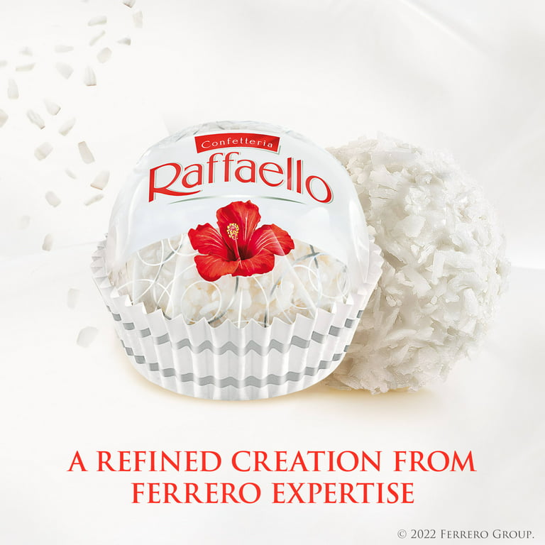 Raffaello, Premium White Almond, Cream and Coconut, Valentine's Chocolate,  5.3 oz, 15 Ct
