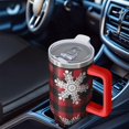 thumbnail image 6 of Red Christmas Snowflake and Plaid Pattern Tumbler with Handle and Lid,40oz Double Wall Vacuum Insulated Tumbler,Cups Gift for Women and Men, 6 of 7