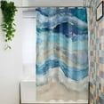 thumbnail image 4 of Shower Curtains for Bathroom-72"x72",Abstract Ocean Beach Seaside Scene Waterproof Bath Curtain Grommet Shower Curtain Set with Hooks,Coastal Sea Wave Gradient Washable Bath Accessories, 4 of 7