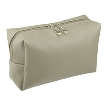 Unique Bargains 1 Pcs Makeup Bag Cosmetic Travel Bag Waterproof PU Leather Case Makeup Bag for Women L Size Gray