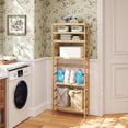 Bamboo Rack, Adjustable Bamboo Shelf, Stand Utility Storage Shelf ...