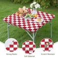 thumbnail image 4 of Red and White Checkered Pattern Square Fitted Tablecloth with Elastic Edge,Square Table Cover,Washable Elastic Table Cover for Home Kitchen Party Decor 36"x36", 4 of 6