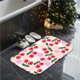 thumbnail image 7 of Cute Cherry Flannel Bath Mat 16x24 Inches, Colorful Flower Soft Absorbent Non-Slip Bathroom Rug, Machine Washable Floor Mat for Shower, 7 of 7